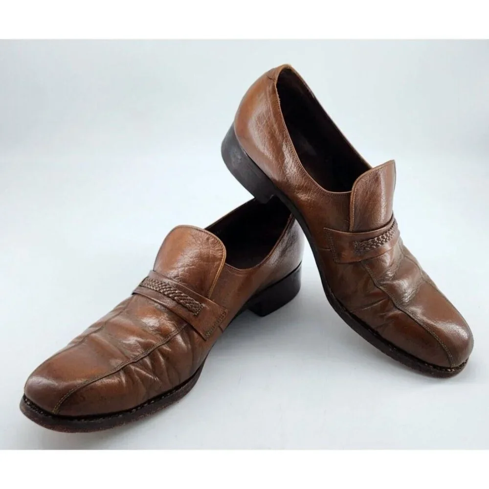 FLORSHEIM Royal Imperial RITZ Cognac Brown‎ Leather Loafer SLIP-ON Shoes Size 11